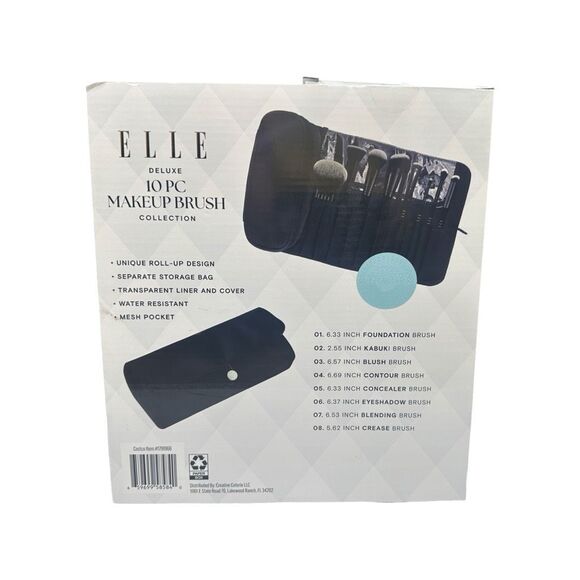 ELLE Deluxe 10-Pc Makeup Brush Collection - Picture 6 of 6